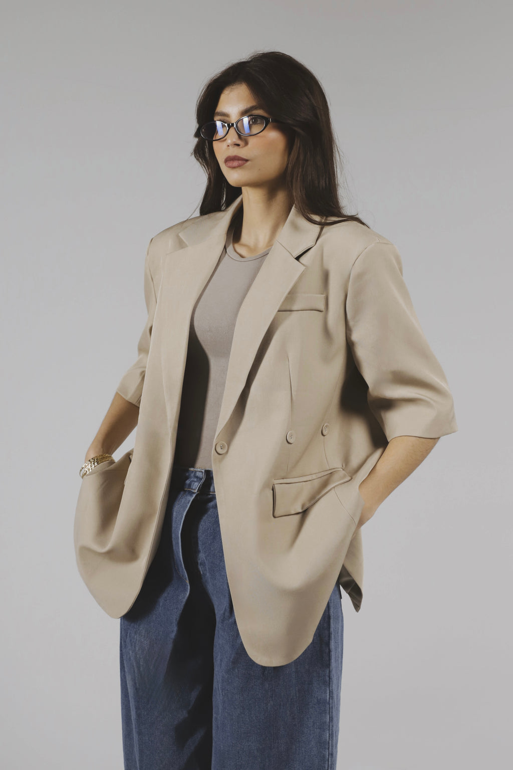 Blazer à Manches Courtes